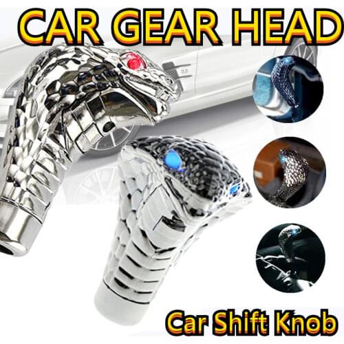 Car Gear Shift Shifter Knob Lever Handle Head Manual Cobra Universal LED Glasses Snake Four Flash Mode 1Set 2 Color