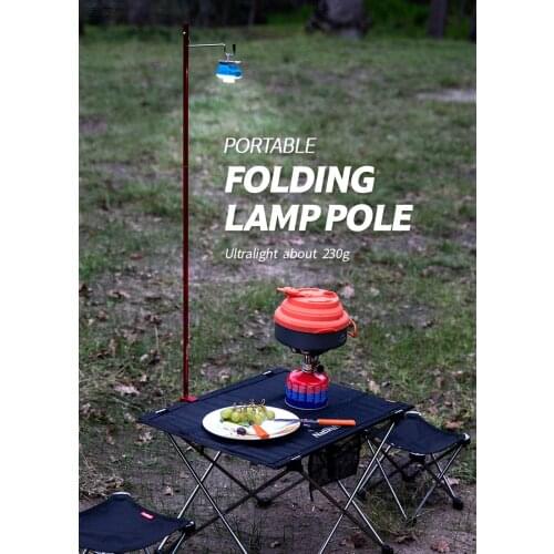 Folding Lamp Pole Camping Table Ground Nailing Ultra Light Base 1200 MAh USB Charging Outdoor Hiking Travel Emergency Light