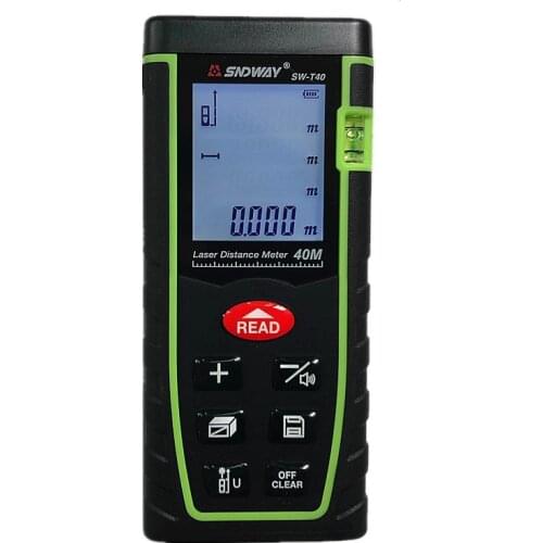 SNDWAY Digital Laser Distance Meter 40m Laser Rangefinder SW-T40 Measure Tool with Factory Box