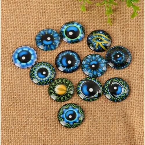 Glass Cabochons Half Round MosaicTiles for Crafts Glass Mosaic Eye for Jewelry Making