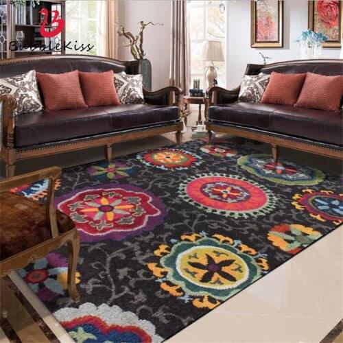 Bubble Kiss Vintage Abstract Ethnic Style Flower Pattern Carpets For Living Room Home Customized Bedroom Decor Area Rugs Mats
