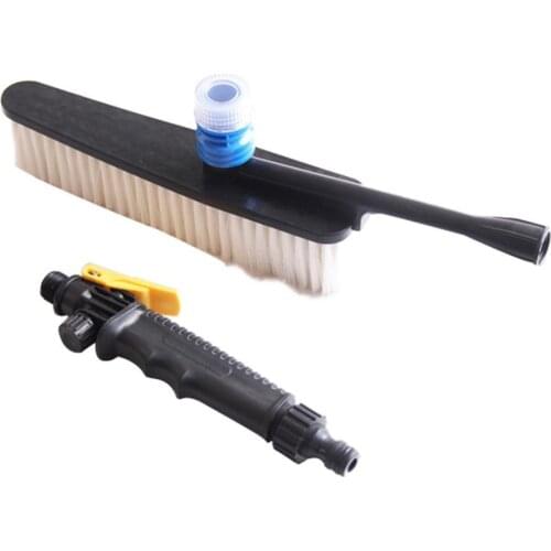 Retractable Long Handle Water Flow Switch Foam Bottle Car Washing Cleaning Brush