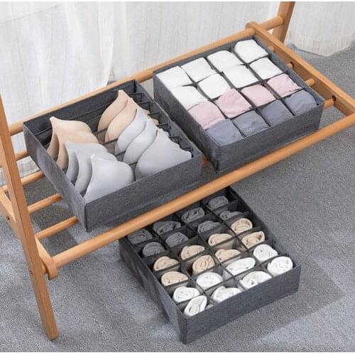 32x32CM Sock Underwear Organizer Collapsible Drawer Divider Closet Cabinet Storage Boxes For Socks Lingerie Underwear Clothes