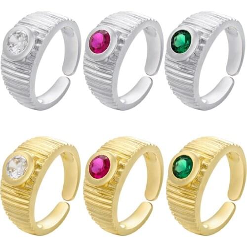Micro-inlaid Colorful Zircom Rings for Women Opening Adjustable How Many Options European and American Fashion Jewelry