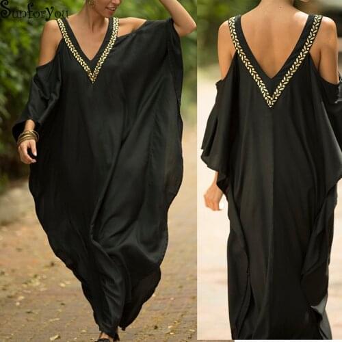 Over size Women Black Beach Dress Robe de Plage Swimwear Cover up Women Saida de Praia Bikini Cover up Beachwear Tunic Sarong