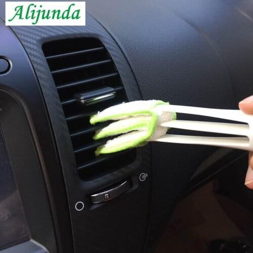 1 Car Cleaning Brush Double Car Air Conditioning Vent Slot Brush Instrument Dust Screen Keyboard Cleaning Washer