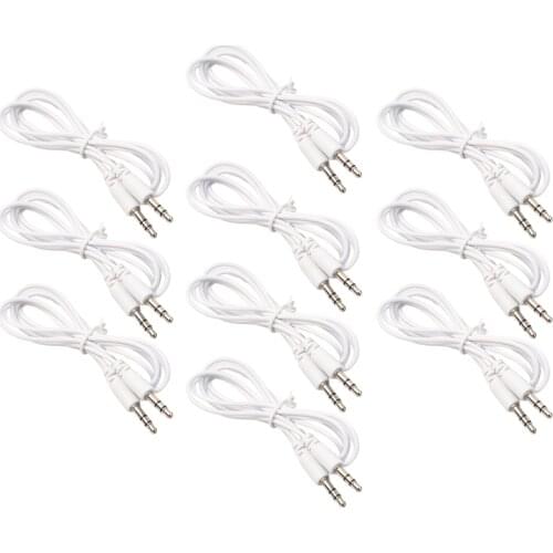 10pc Jack Aux Cable 3.5mm Stereo Cable Gold-plated Plug MP3 Cord 3.28ft