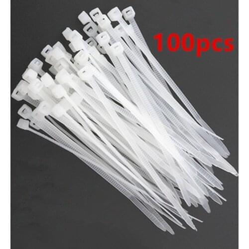 100pcs/lot 3*200MM 80/100/120/150mm Self-Locking Plastic Nylon Cable Ties Wire Zip Tie 1.9mm width white black Wire accessories