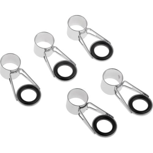 5pcs Stainless Steel Ceramic Fishing Rod Guide Set Rod Top Tip Rod Building Fishing Tools for Fishing Lovers