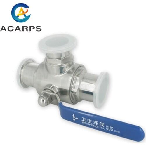 76mm 304 Stainless Steel Sanitary Ball Valve 3 Way Tri Clamp Ferrule Type For Food Homebrew Diary