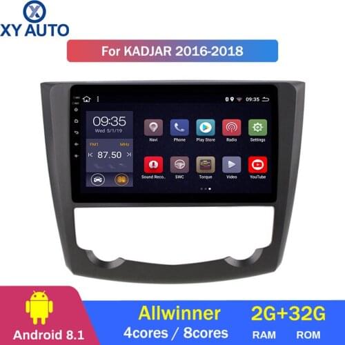 9 inch 2.5D IPS HD multi-touch screen Android8.1 2G RAM 32G ROM NAVI for Renault Kadjar 2016-2018 with Bluetooth USB WIFI SWC
