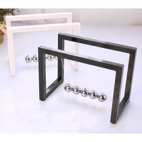 ABS Newtons Cradle Steel Balance Pendulum Ball Physics Science Fun Desk Toy Educational Teaching Accessory Gift White Black