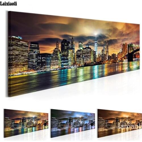 Large 5D DIY Diamond Painting,Cross Stitch,Full Square,city night view Mosaic Embroidery,High rise building,3D rhinestone decor
