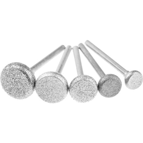 5Pcs 3mm Shank Diamond Grinding Head Abrasive Polishing Grinding Nail Bit Jade Stone Metal Cutting Carving Drill Burrs