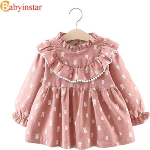 Babyinstar Thicken Girls Winter Dresses For Girls Outfits Boutique Kids Clothing Cotton Girls Dress Teen Clothes Cartoon Dress