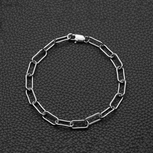 Men Women Hollow Out Stainless Steel Bracelet Curb Chain Vintage Jewelry for Girls Boys Best Friend Quality Gift