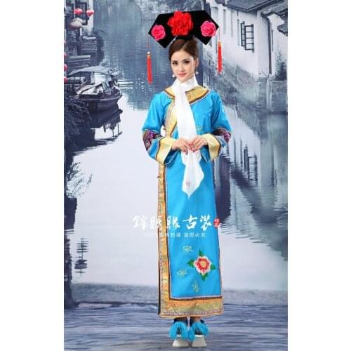 The Qing Dynasty Princess Costume high-grade Huan Zhu Ge Ge with ancient gongsuo bead shade Manchu court dress wear womens