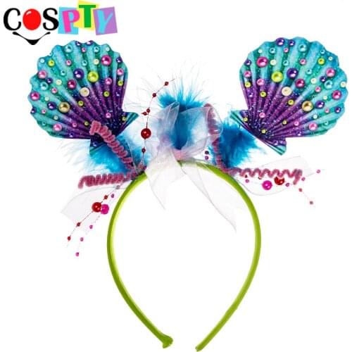 Cospty Cute Cartoon Ocean Headdress Masquerade Hair Accessories Colorful Shell Headband for Girls