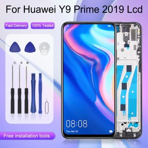 1Pcs Y9 Prime 2019 Display For Huawei P Smart Z Lcd Touch Screen Digitizer Assembly Free Shipping With Frame