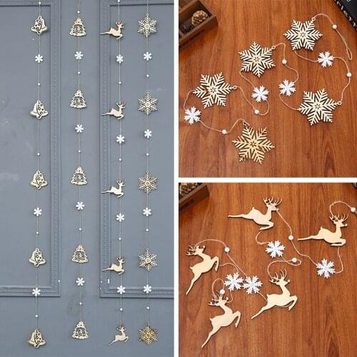 Home Snowflake Christmas Door Decoration Deer Goods Outside Tree Pendant Accessories House Tree Ornaments New Year Decor Outdoor