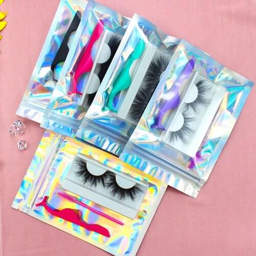 Elyco eyelash and brushes and tweezers bundle eyelashes packaging bag wholesale 25mm mink hair eyelash set