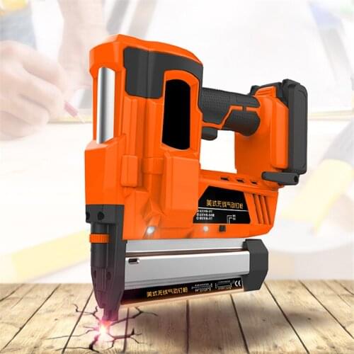FUJ-40/50 Electric Lithium Battery Nail Gun Rechargeable Nail Gun Woodworking Tool 50 Straight Nail Gun 100-240V, 1300mAh 1.5-2h