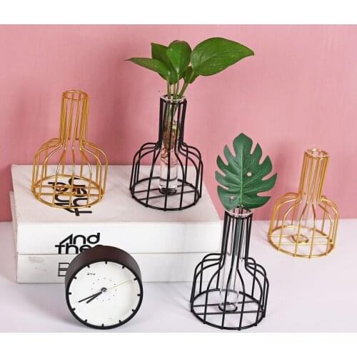 Artificial Flowers Dried Vase Home Decor Nordic Design Hydroponics Living Room Table Flower Stand Glass Interior Vintage Decor