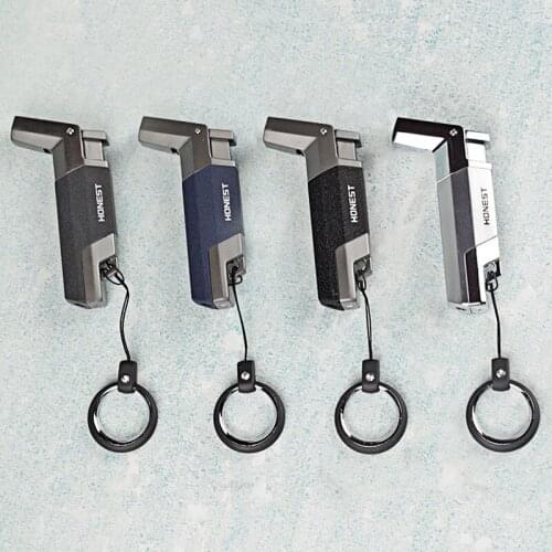 Honest Butane Jet Torch Cigarette Lighter Portable Travel Butane Gas Cigar Lighter With Stainless steel Key Ring Without GAS