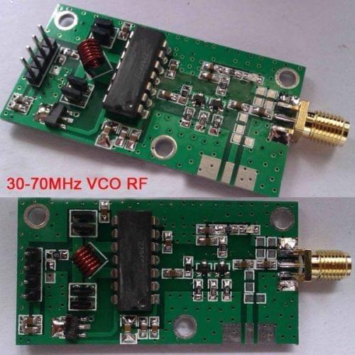 30-70MHz VCO RF Signal Source Voltage Controlled Oscillator Signal Generator Broadband VCO 10dBm for power amplifier debugging