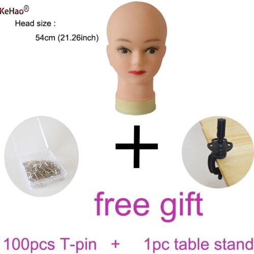 54cm Fleshtone Color Wig Head For Wig Hat Glass Display Nice Cabeza Maniqui Beautiful Doll Head Mannequin Wig Stand