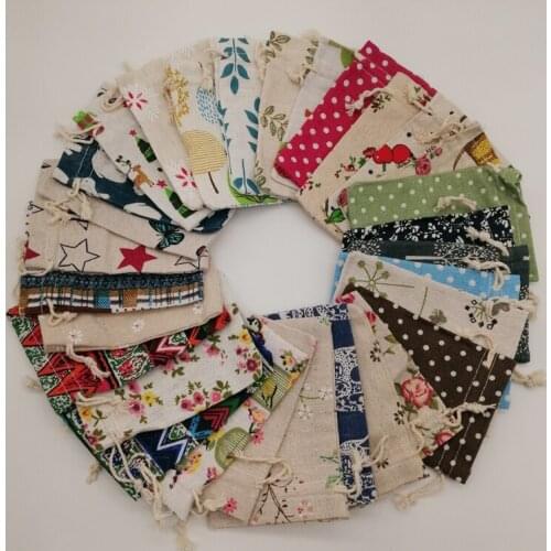 5pcs Small Cloth Bag Cotton Drawstring Bags Jewelry Packaging Bag Sack Jute Packaging Display Bags Storage Reusable Gift Pouch