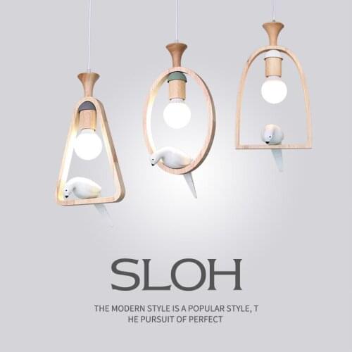 Nordic restaurant lamp modern aisle home Hanging Lights balcony pendant lighting personality Resin bird Suspension Luminaire