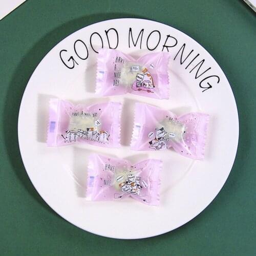 AQ 100pcs Cute Cookies Candy Packaging Bag Cartoon Cat Romantic Purple Have A Sweet Day Party Decor Homemade DIY Candy Wrapper