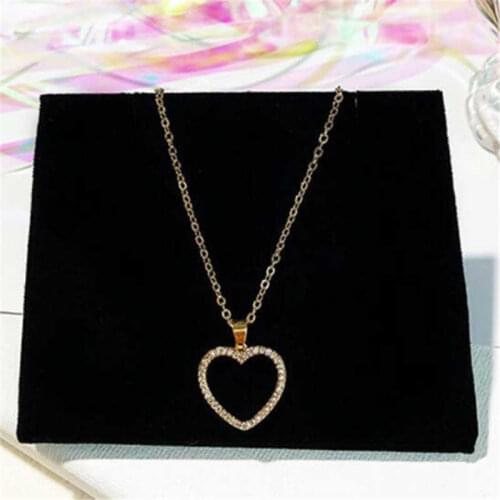 Fashion new style womens clavicle necklace with micro zircon summer neck chain heart-shaped pendant