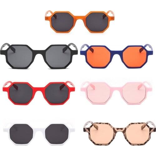 Trendy Polygon Shape Women Sunglasses PC Frame Eyewear Sunglasses Female Ladies UV400 Protective Travel Sun Glasses