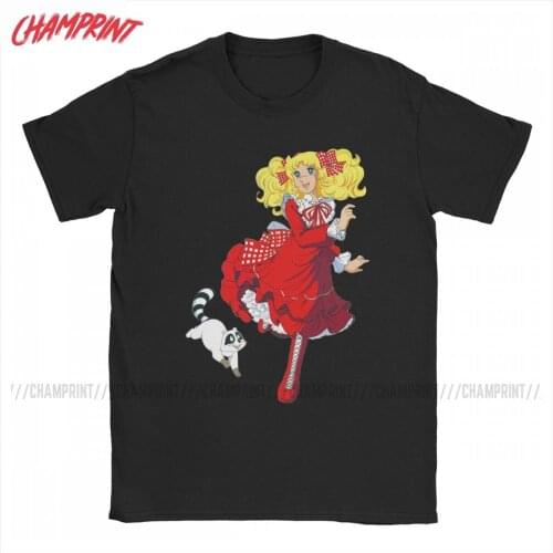Men Candy Candy Snow Capucin T Shirt Anime 100% Cotton Clothing Unique Short Sleeve Round Collar Tees Plus Size T-Shirt
