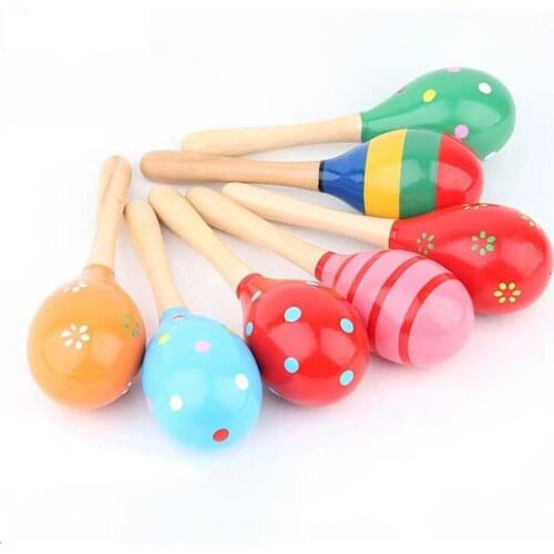 Music Childrens Toys Infant Toddlers Wood Sand Hammer Rattles Random Wooden Toy Toy Educational Child Shaker Color Baby J1C6