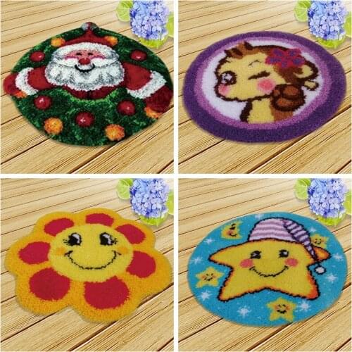 Pulaqi Latch Hook Kits DIY Do It Yourself Knitted Lovely Cushion Needlework Mat Kit Blank Canvas Sofa Shape Cushions Knooppakket