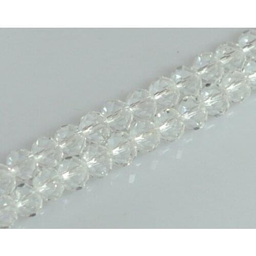 Hr3al 4*6mm 1000pcs White Faceted Quartz Rondelle glass Beads Wholesale Bracelet DIY spacer hot Findings crystal