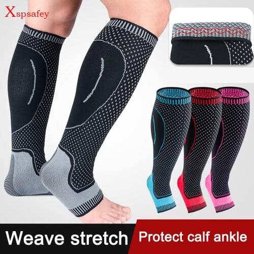 1PCS Sports Leg Compression Calf Sleeve Support Suitable For Basketball Running Football Protection Calf Ankle Socks Open Toe