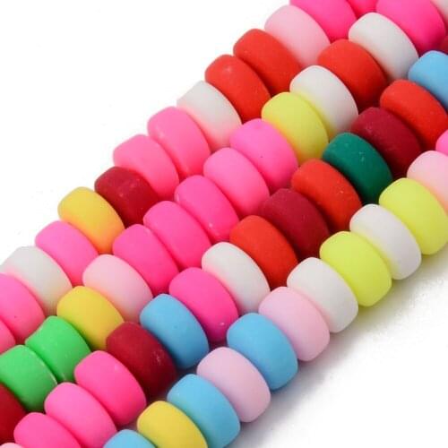 About 113~116pc/strand Polymer Clay Flat Round Beads Strands for Jewelry Making Bracelet Necklace Supplies Bead 6~7mm Hole 1.5mm