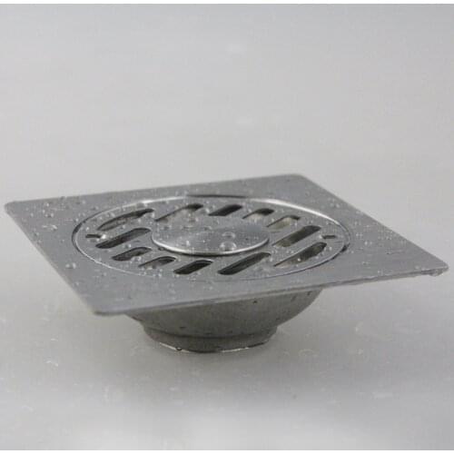 Wholesale and retail Brushed Bathroom Shower Floor Drain Square 4" Washer Great Waste Drain Dona5212