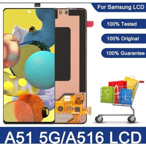 Original 6.5'' LCD Touch Screen Digitizer Assembly For Samsung Galaxy A516 A51 5G LCD Display For Samsung Galaxy A5 A516B A516F