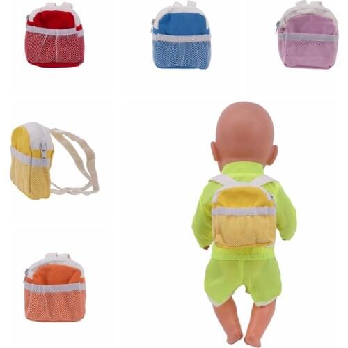 Red Pink Yellow Orange Blue Doll Backpack Net Bags Doll Clothes For 18 Inch American&43Cm Baby New Born Reborn Doll Toy
