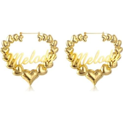 Stainless Steel Personalize Name Letter Earrings with Star for Women 3 Color Custom Name Circle Earrings Weddings Party Jewelry