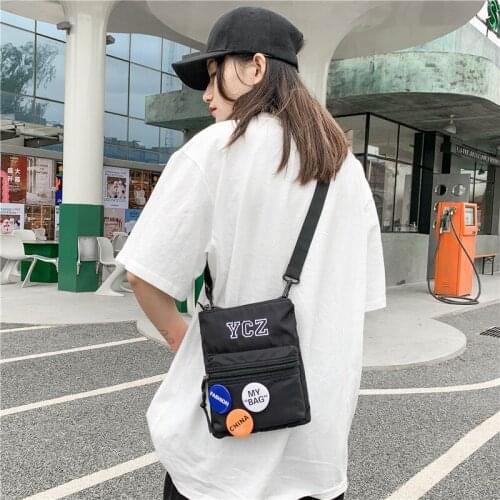 Korean Fashion Nylon Bag Cool Women&Men Small Crossbody Bags New Summer Phone Bag Purses Shoulder Bag Women Student Bags Bolsa