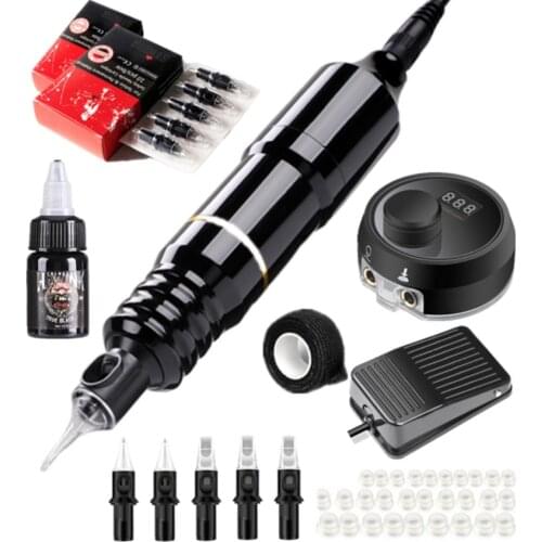 Tattoo Pen Rotary Machine Set Tattoo Kit for Liner Shader Beginner Tattoo Coil Machine Guns Set Power Supply Needle