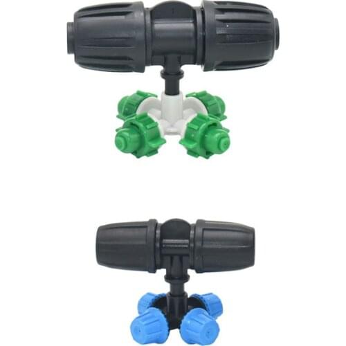 Greenhouse Hanging misting nozzle with 3/8 1/2 tee Cross water nozzle sprinkler garden sprinklers 1pcs