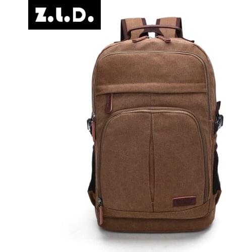 Z.L.D. Multi-Function Large Capacity MenS Canvas Bag Youth Student Bag Casual Business Laptop Bag Ladies Travel Backpack Bolso