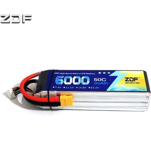 ZDF Lipo 4S 6S FPV 450 500 Battery 14.8V 22.2V 3800mah 5000mAh 6000mAh 8000mah 50C for Trex-450 Fixed-wing Helicopter Quadcopter
